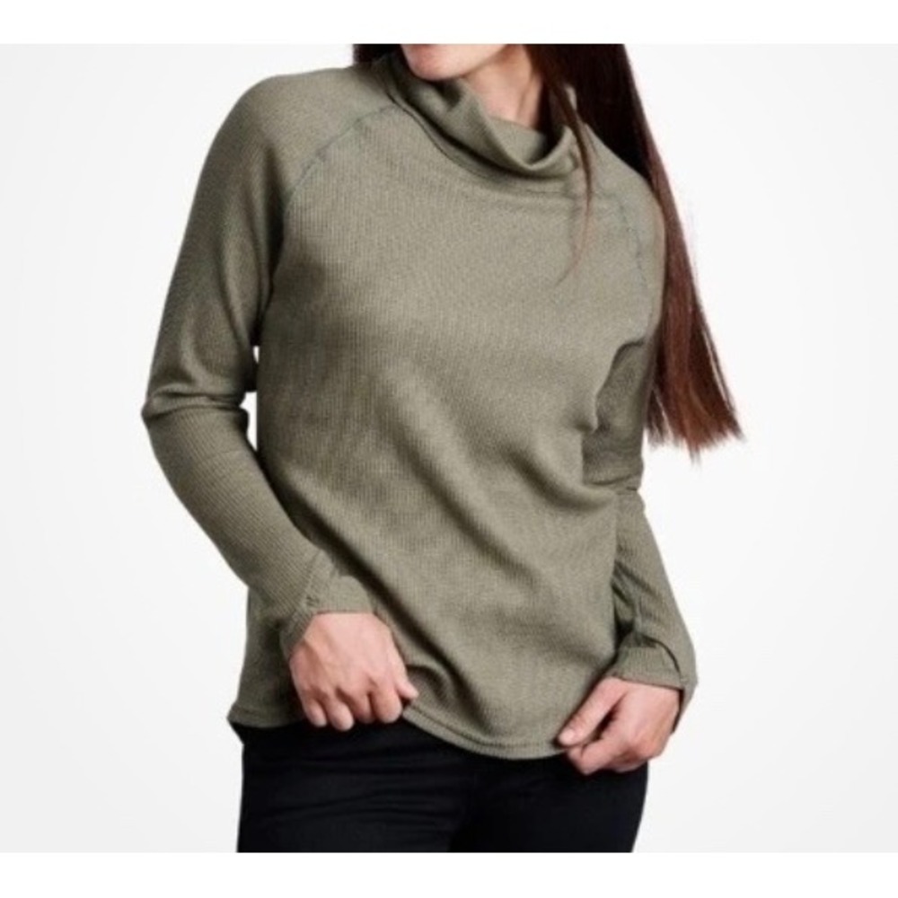 KÜHL Women Petra Turtleneck Sage Green Cowl Neck Long Sleeve Top Size M Earthy